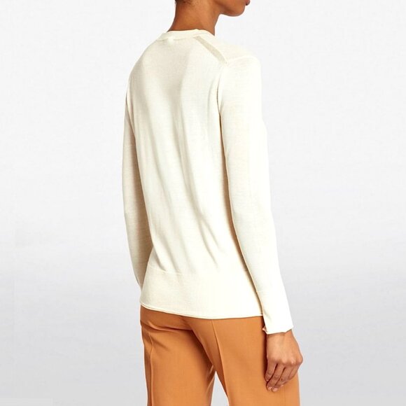 Joseph Cashair Merino Wool & Silk Sweater in Oyster White - Picture 2 of 10